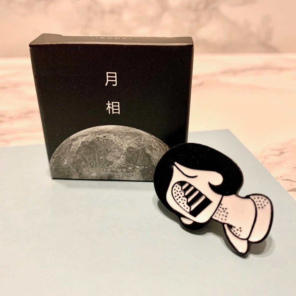 Kawaii enamel pin and sticker set